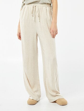 Pantaloni larghi in misto lino