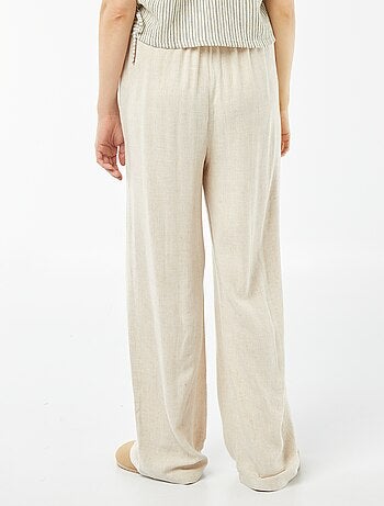 Pantaloni larghi in misto lino