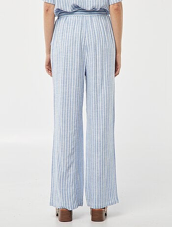Pantaloni larghi in misto lino