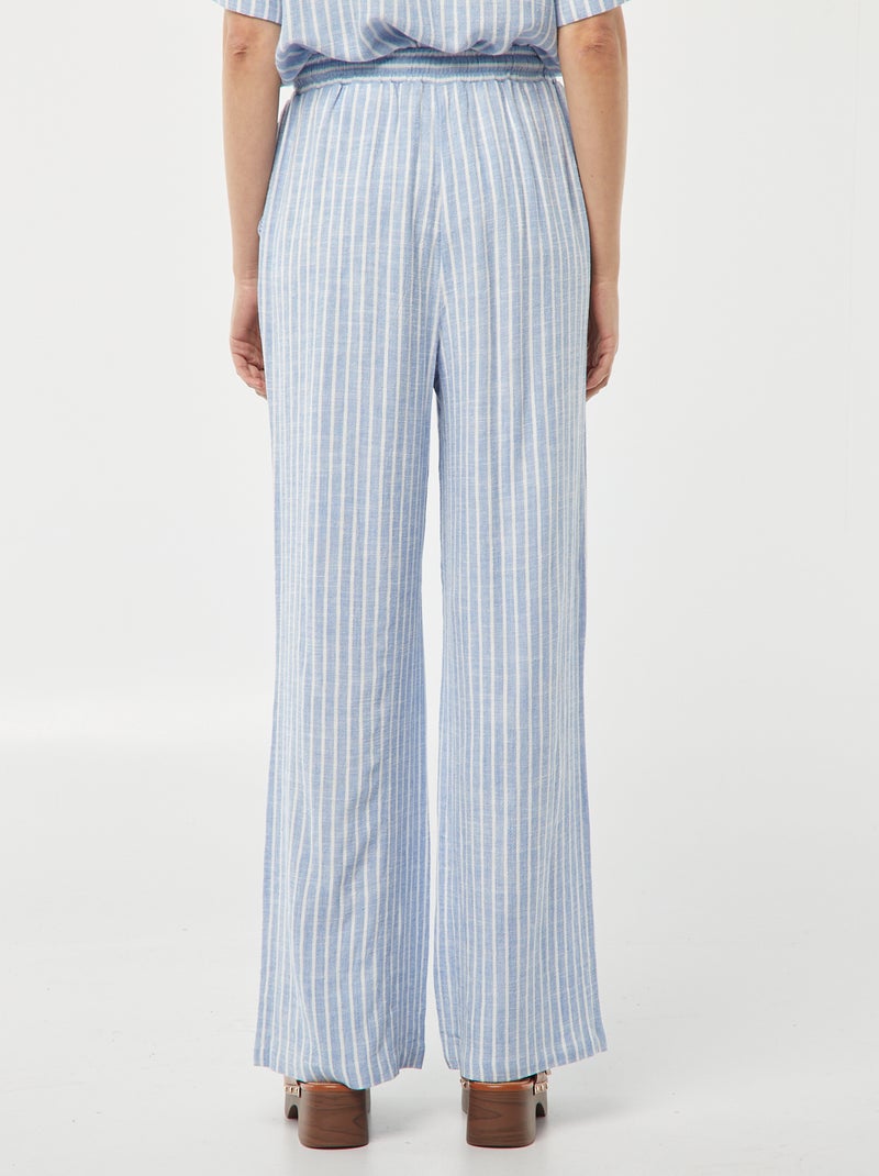 Pantaloni larghi in misto lino BLU - Kiabi