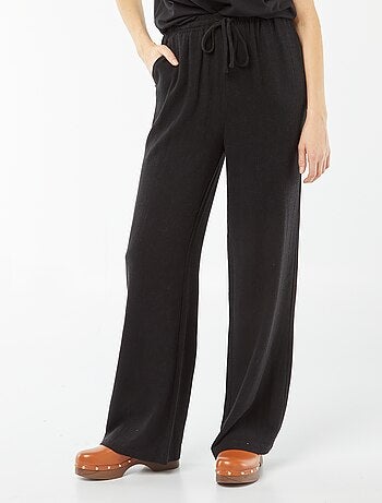 Pantaloni larghi in misto lino