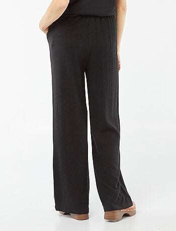 Pantaloni larghi in misto lino