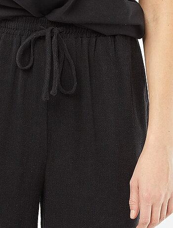 Pantaloni larghi in misto lino