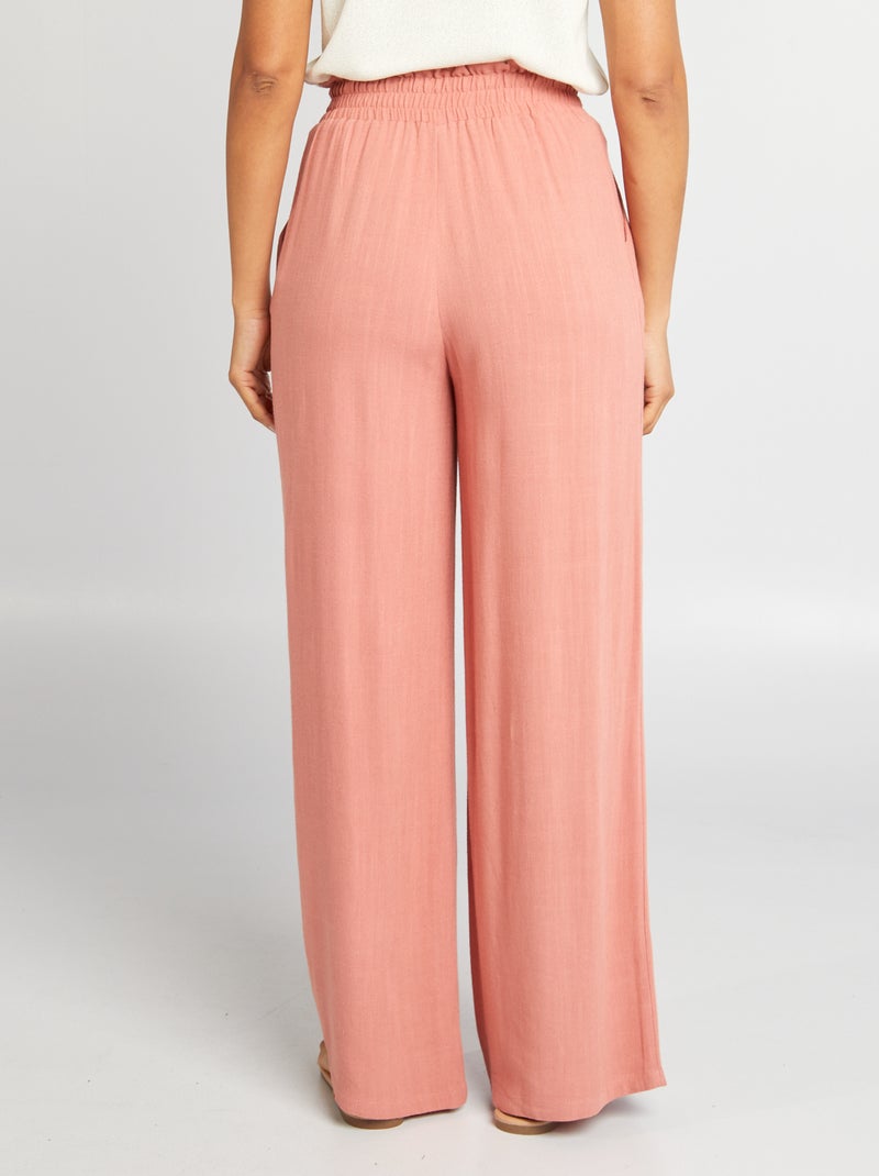 Pantaloni larghi in misto lino ROSA - Kiabi