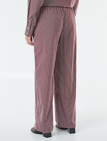 Pantaloni larghi in popeline a righe