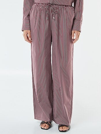 Pantaloni larghi in popeline a righe