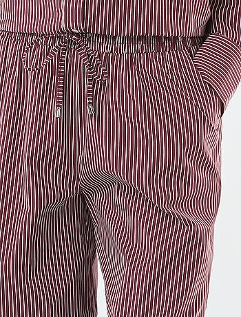 Pantaloni larghi in popeline a righe