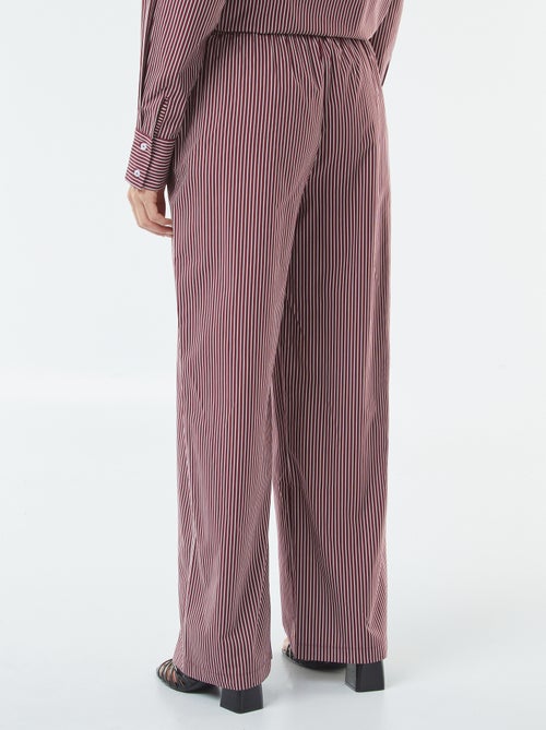 Pantaloni larghi in popeline a righe - Kiabi