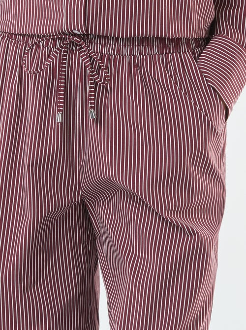 Pantaloni larghi in popeline a righe - Kiabi