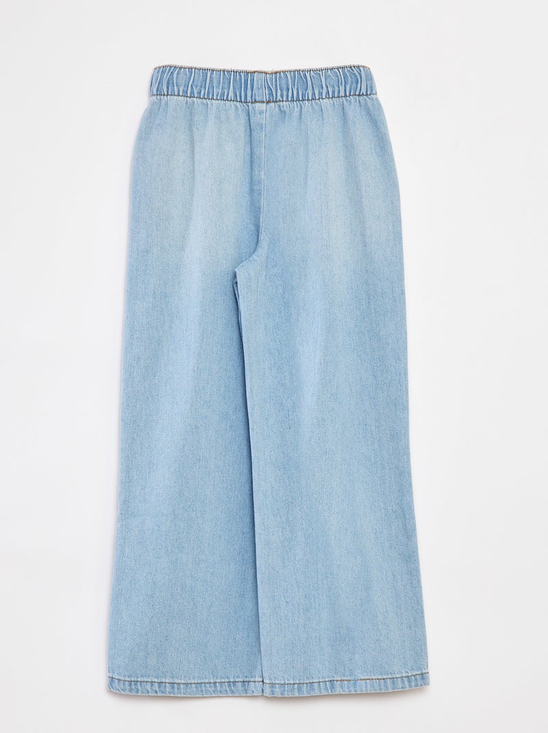 Pantaloni larghi in stile denim con vita elasticizzata BLU - Kiabi