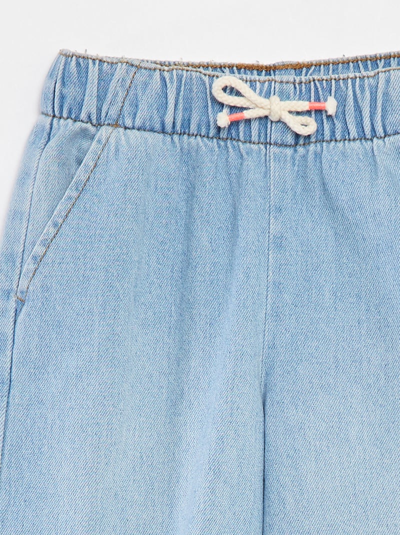 Pantaloni larghi in stile denim con vita elasticizzata BLU - Kiabi