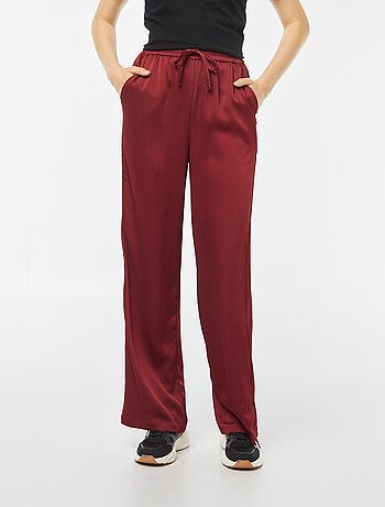Pantaloni larghi in tessuto effetto crêpe con 2 tasche