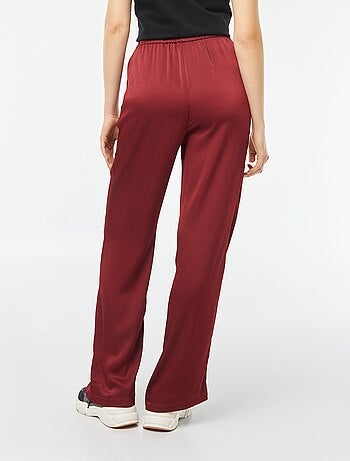 Pantaloni larghi in tessuto effetto crêpe con 2 tasche