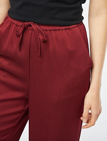 Pantaloni larghi in tessuto effetto crêpe con 2 tasche