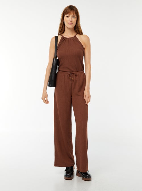 Pantaloni larghi in tessuto goffrato - Kiabi