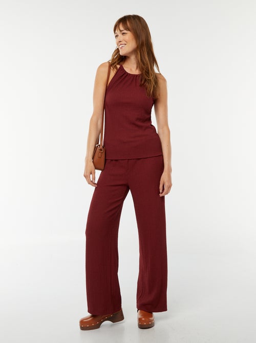 Pantaloni larghi in tessuto goffrato - Kiabi