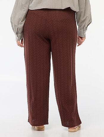 Pantaloni larghi in tessuto traforato