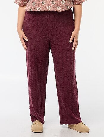 Pantaloni larghi in tessuto traforato