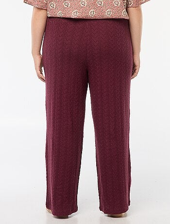 Pantaloni larghi in tessuto traforato