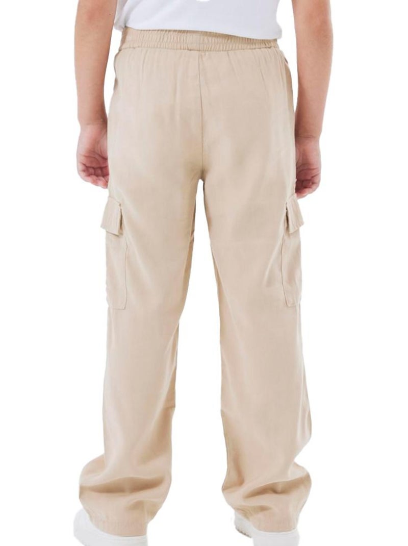 Pantaloni Larghi in Twill Name It per Bambina Beige - Kiabi