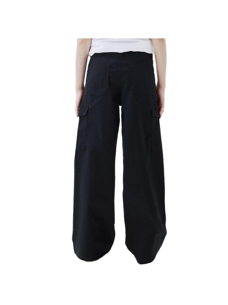 Pantaloni Larghi in Twill per Ragazza Name It Nero - Kiabi