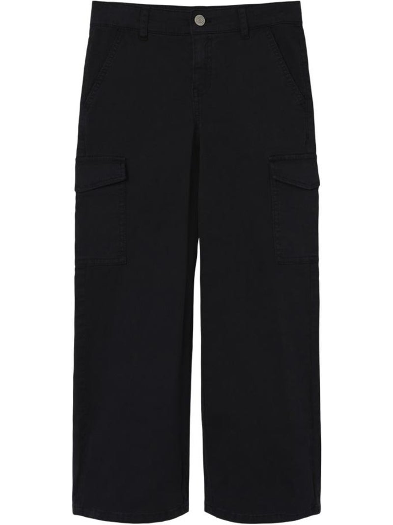 Pantaloni Larghi in Twill per Ragazza Name It Nero - Kiabi
