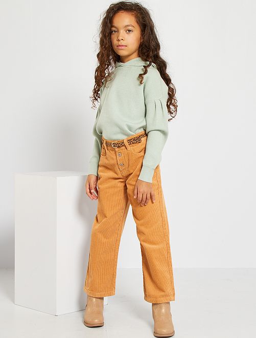 Pantaloni larghi in velluto a coste - BEIGE - Kiabi - 12.00€