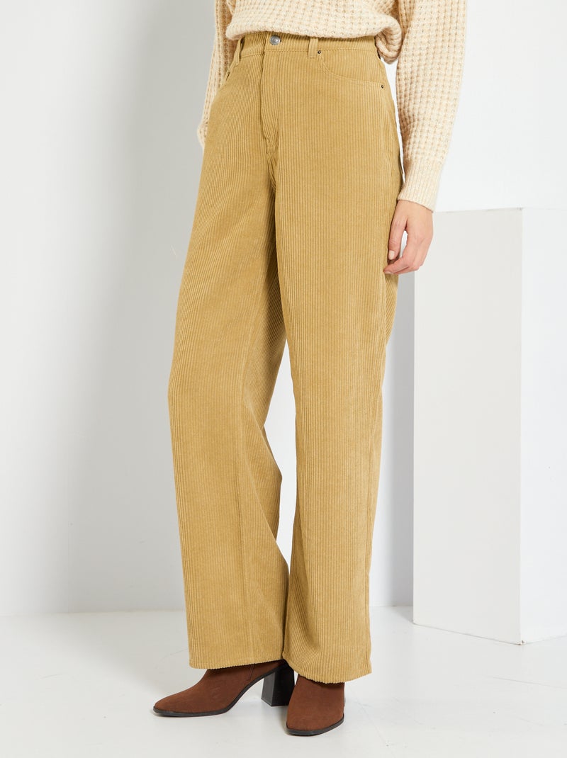 Pantaloni larghi in velluto a coste BEIGE - Kiabi