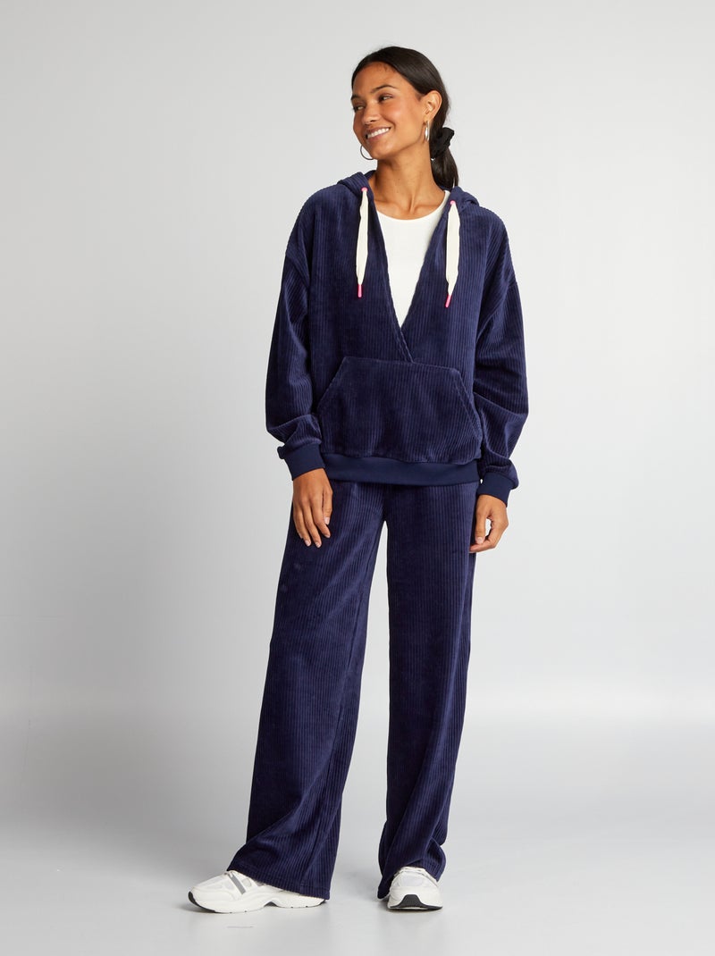 Pantaloni larghi in velluto a coste BLU - Kiabi