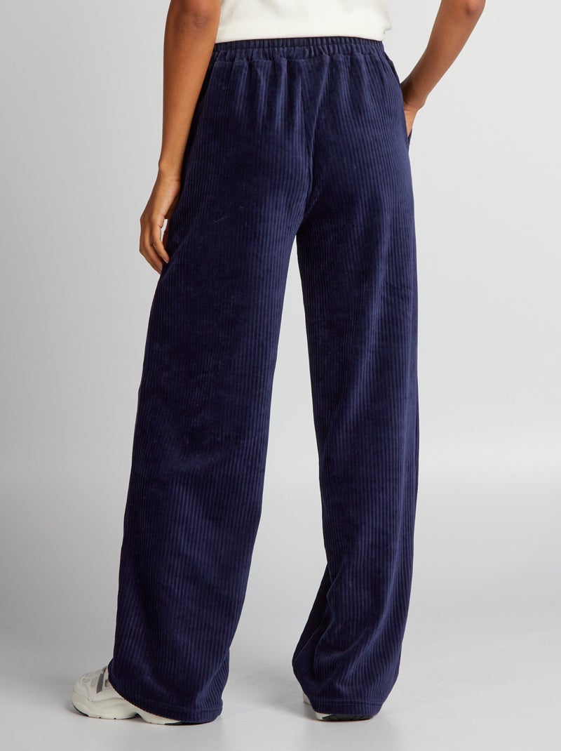 Pantaloni larghi in velluto a coste BLU - Kiabi