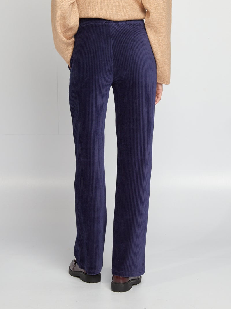 Pantaloni larghi in velluto a coste BLU - Kiabi