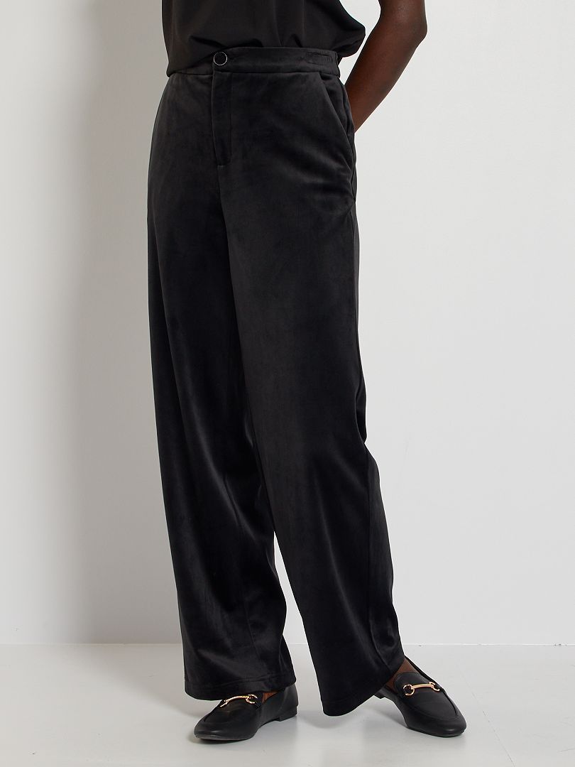 Pantaloni larghi in velluto Nero - Kiabi