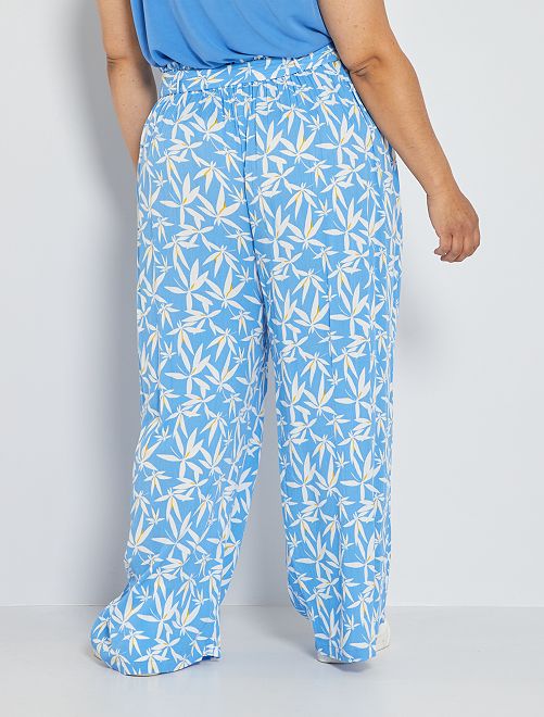 Pantaloni larghi morbidi stampati - BLU - Kiabi - 20.00€