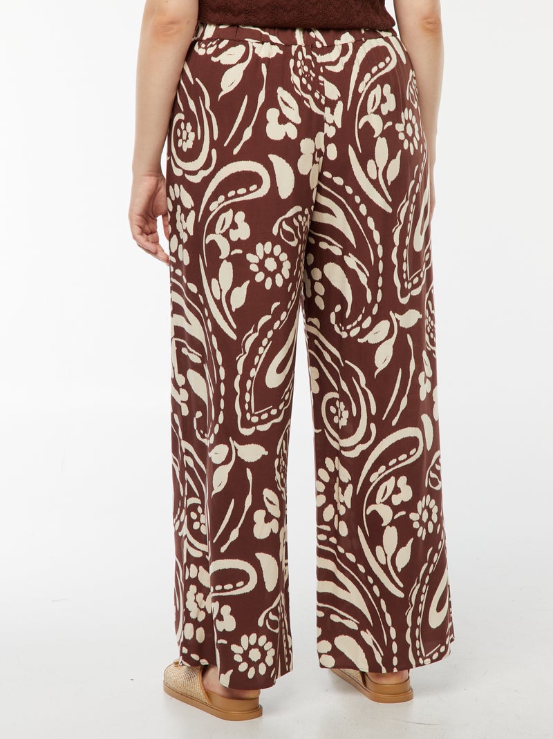 Pantaloni larghi morbidi stampati Marrone - Kiabi