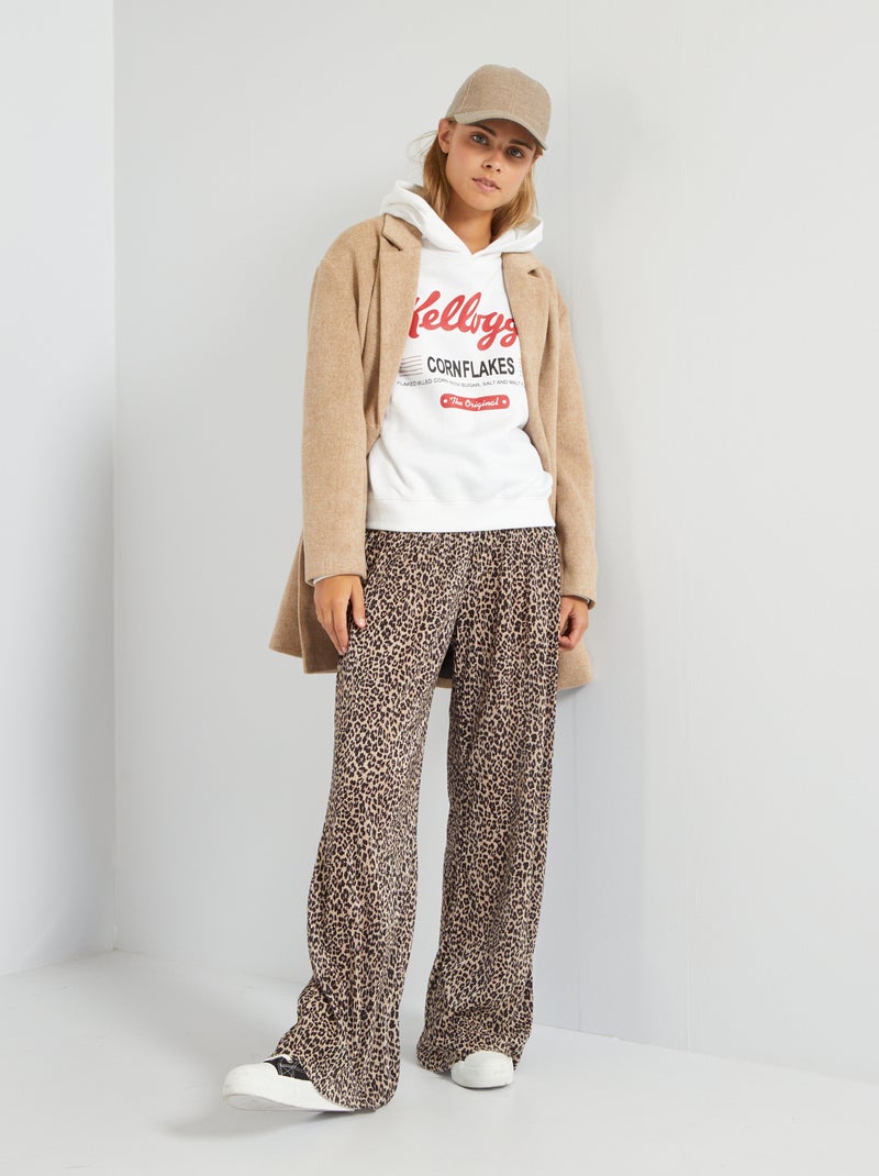 Pantaloni larghi plissettati 'leopardo' leopardato - Kiabi