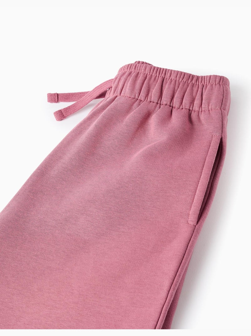 Pantaloni larghi spazzolati con coulisse Rosa scuro - Kiabi