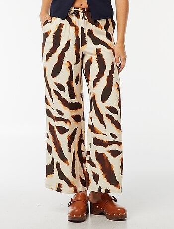 Pantaloni larghi stampa maculata