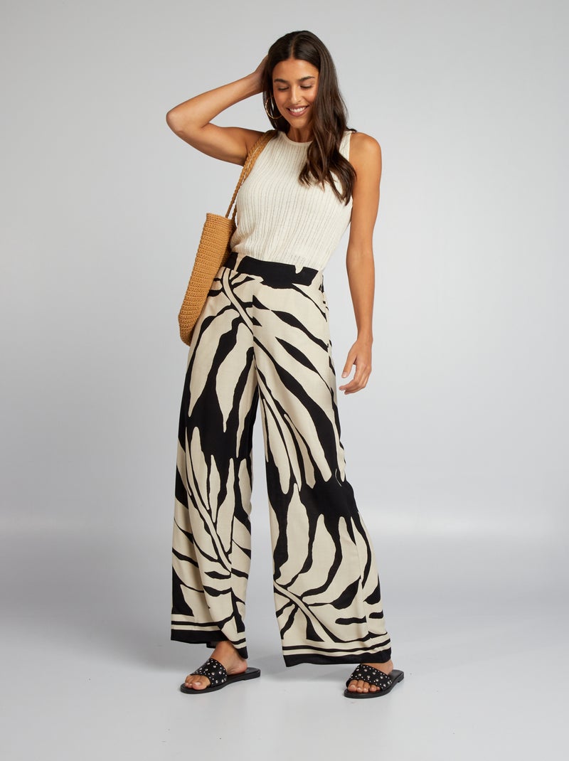 Pantaloni larghi stampati NERO - Kiabi