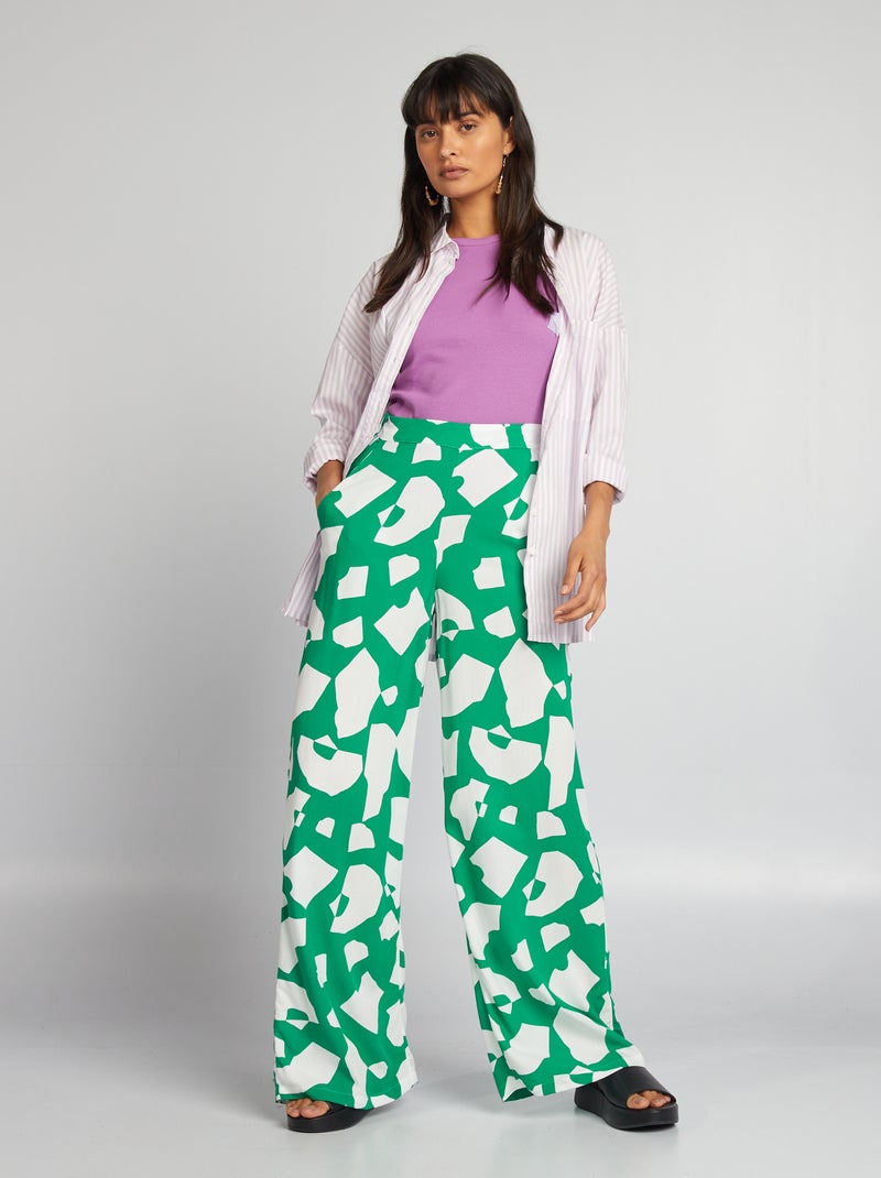 Pantaloni larghi stampati VERDE - Kiabi