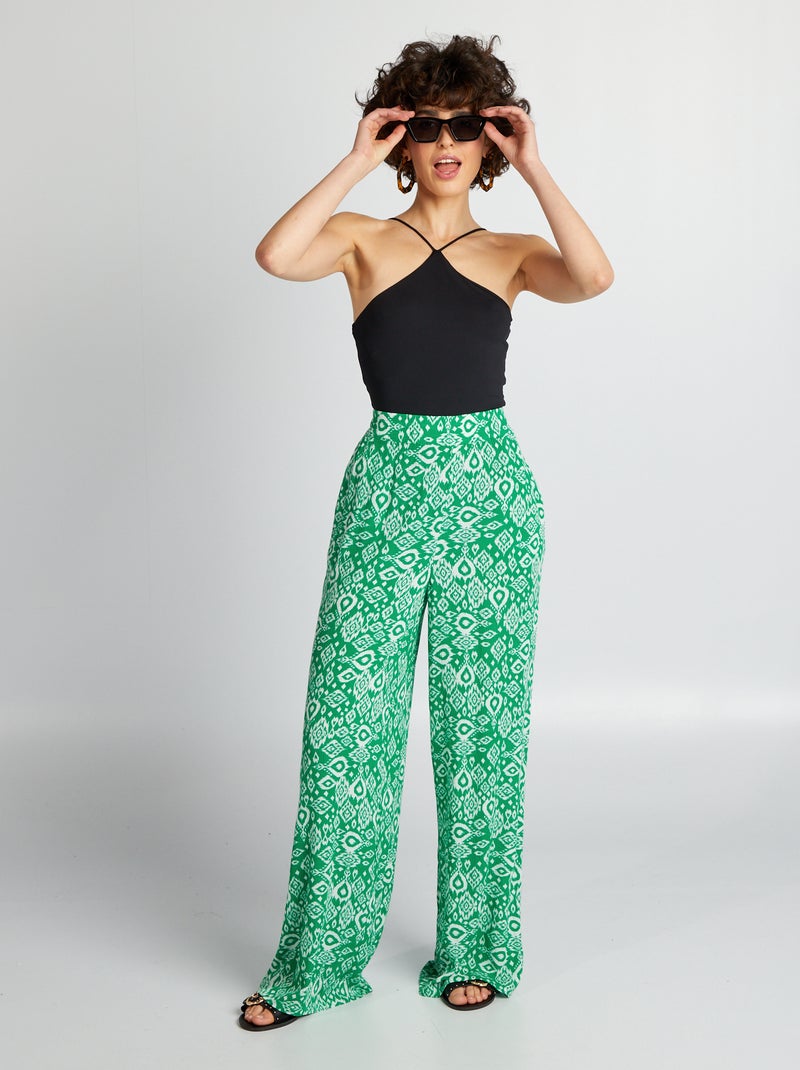 Pantaloni larghi stampati VERDE - Kiabi