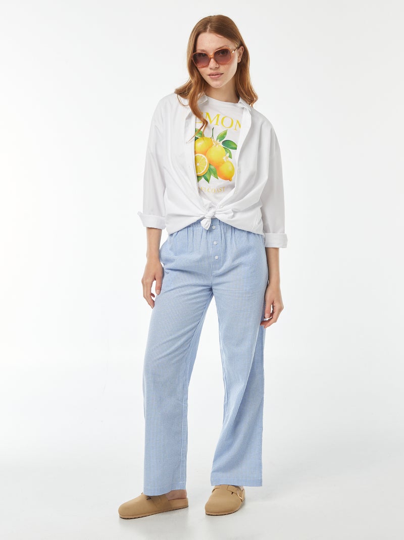 Pantaloni larghi stile pigiama Blu - Kiabi