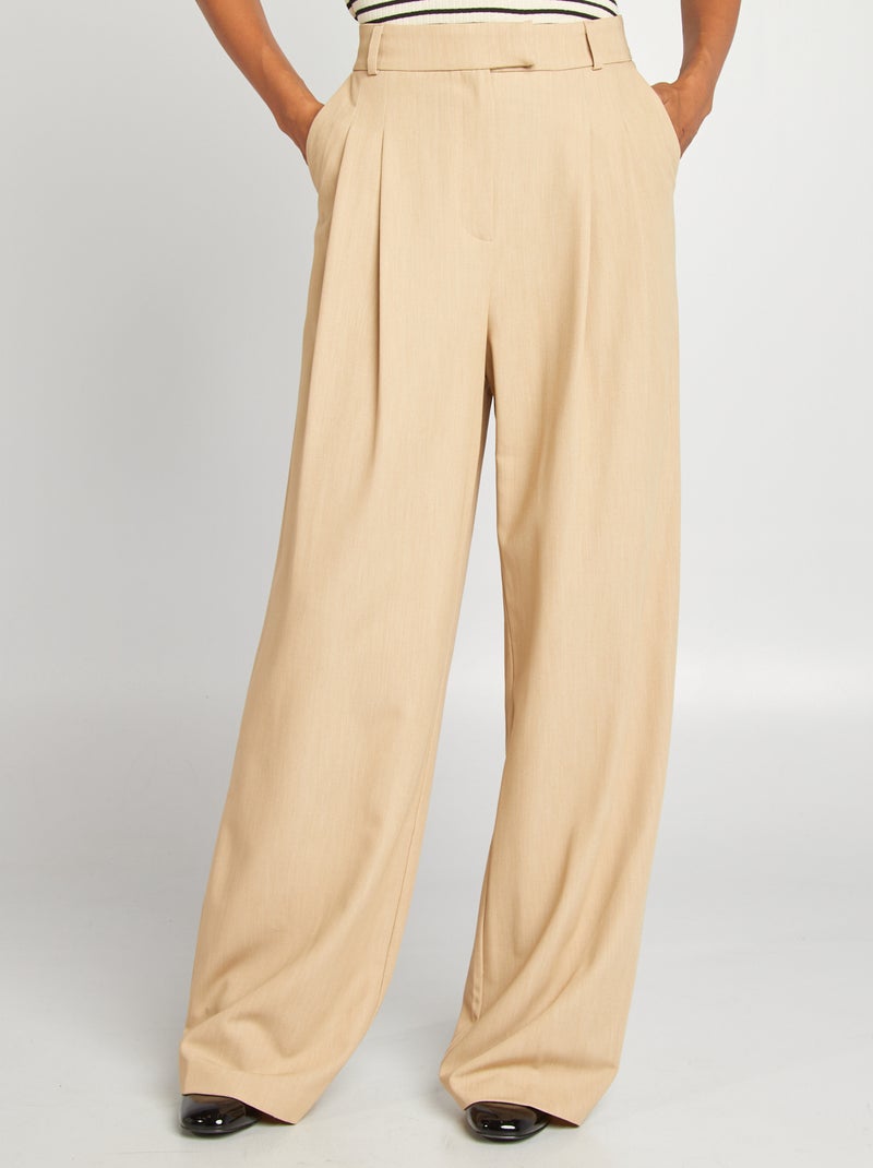 Pantaloni larghi stile tailleur BEIGE - Kiabi