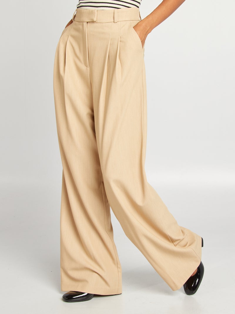 Pantaloni larghi stile tailleur BEIGE - Kiabi