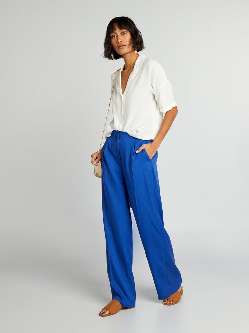Pantaloni larghi tinta unita BLU - Kiabi