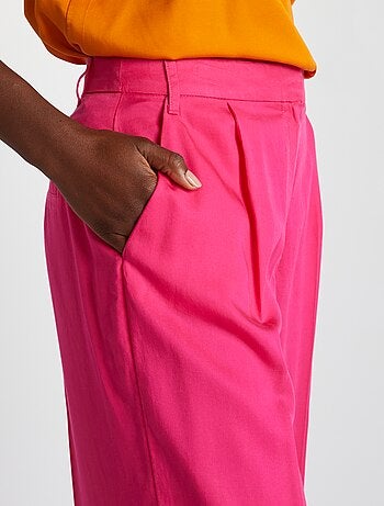 Saldi Pantaloni a vita alta da donna - rosa - Kiabi