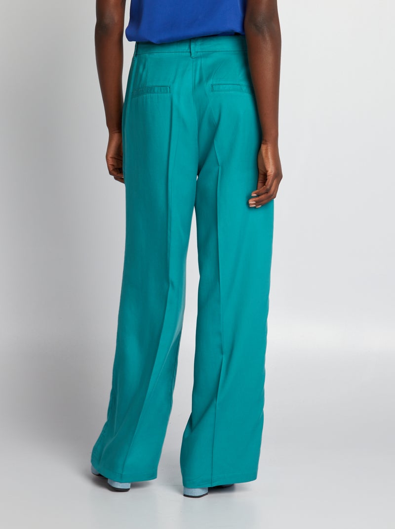 Cecil HIGH WAIST WIDE LEG HOSE IM LOOSE FIT - Pantaloni - clear khaki/cachi