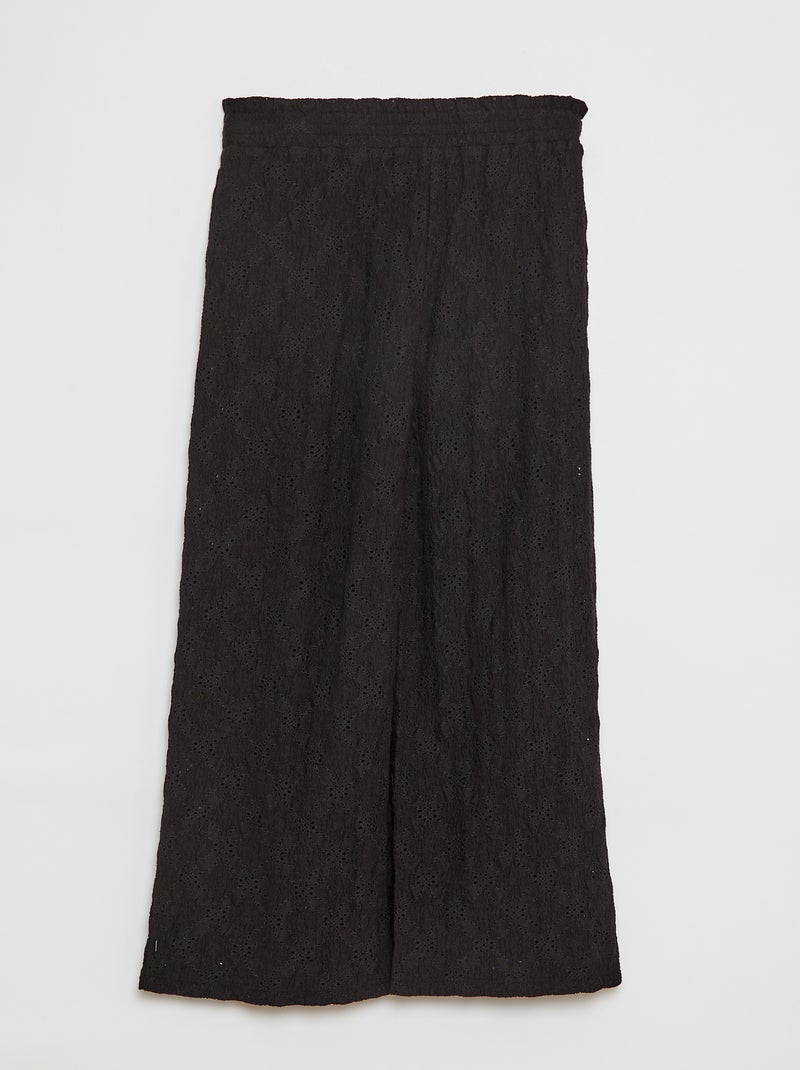 Pantaloni larghi traforati nero - Kiabi