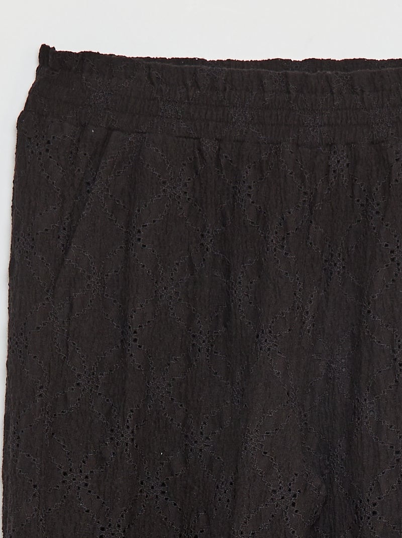 Pantaloni larghi traforati nero - Kiabi