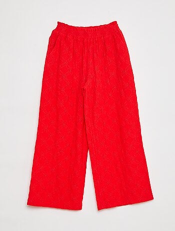 Pantaloni larghi traforati