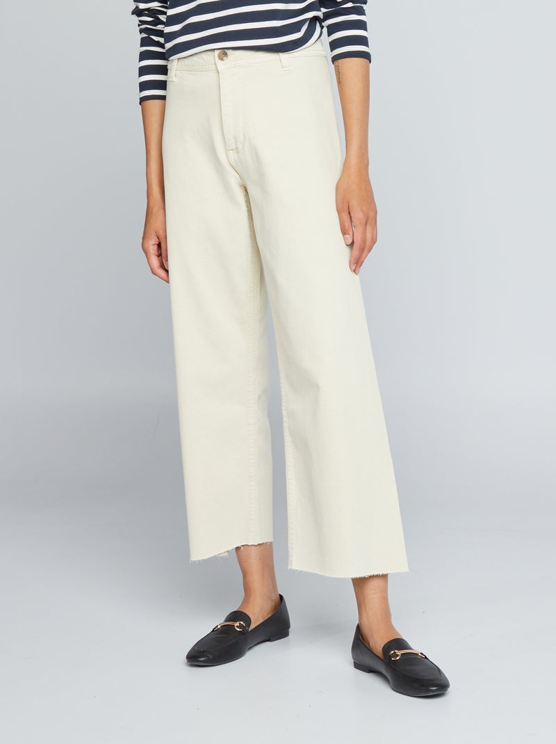 Pantaloni larghi wide leg cropped BEIGE - Kiabi